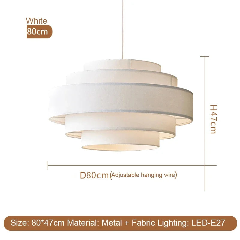 Nordic Fabric Pendant Light Wabi Sabi Led Chandelier for Living Room Bedroom Home Decor White cloth Pendant lamp