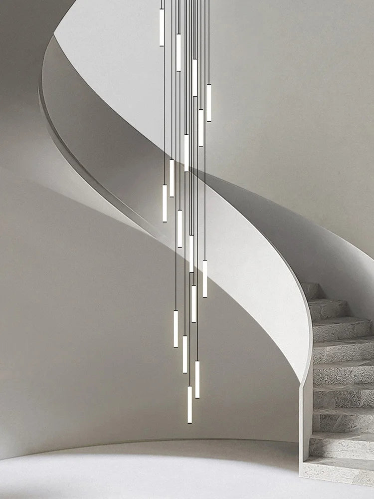LED Long Line Chandelier Modern Staircase Lamp Hanging Ceiling Lamp Compound Living Room Home Decoration Lighting Pendant Lamp