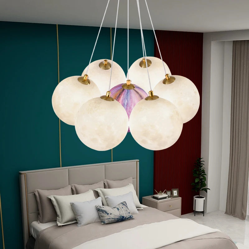 Nordic Planet 3D Moon Ceiling Chandelier