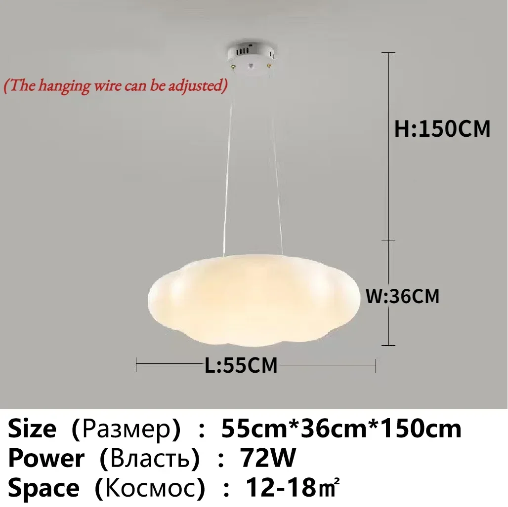 White Cloud Ceiling Light Led Chandelier for Children Bedroom Living Room Dining Room Learning Creative Decorative Lighting