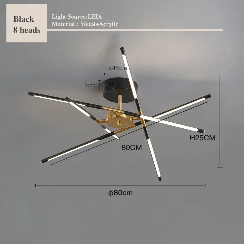 LED Linear Chandelier with Remote Dimmer