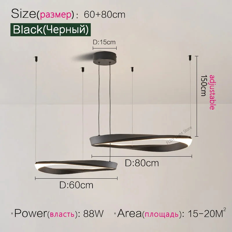 Living Room Chandelier Nordic pendant lamp Modern Dining room Chandelier  Ring Lamp Bedroom Restaurant Lamps LED Ceiling lights