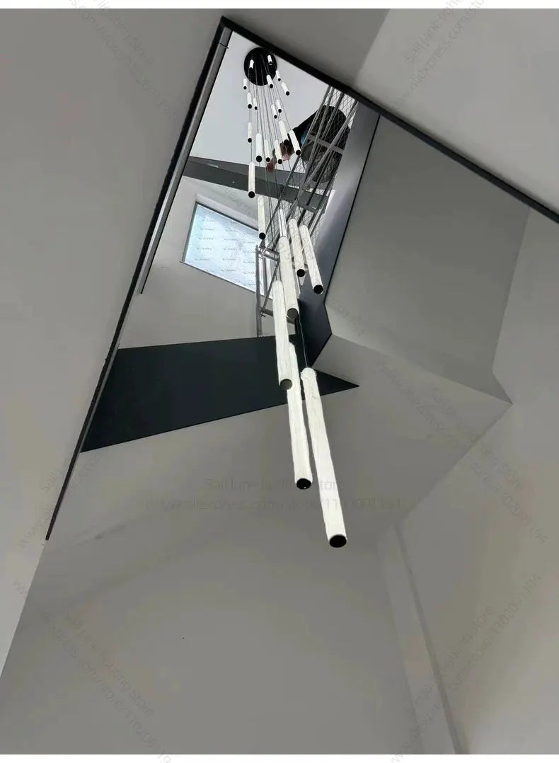 LED Long Line Chandelier Modern Staircase Lamp Hanging Ceiling Lamp Compound Living Room Home Decoration Lighting Pendant Lamp