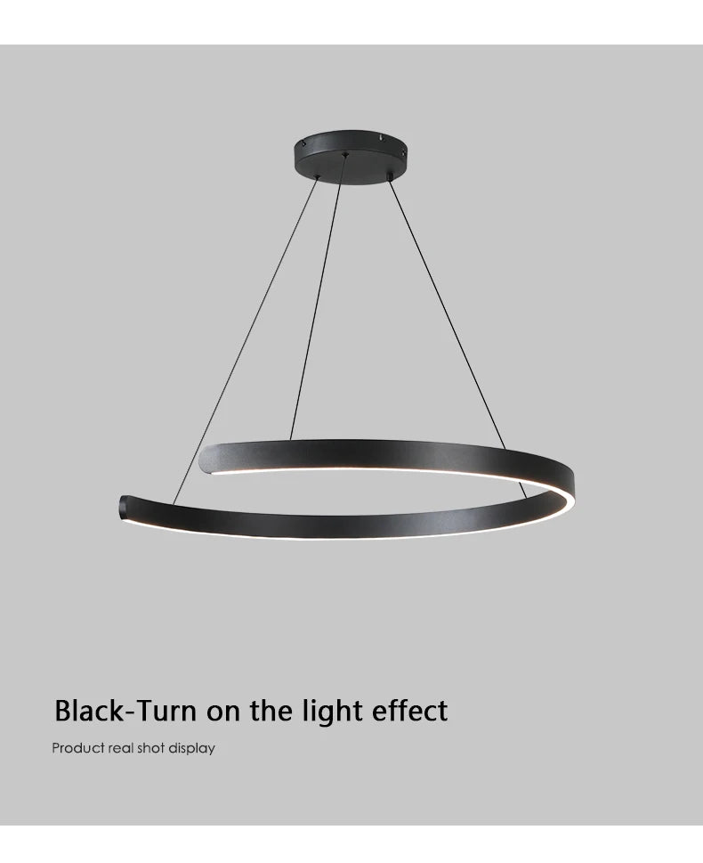 Modern Minimalist Semicircular Ring Led Chandelier For Lighting Living Dining Room Pendant Light Bedroom Hanging Lamp Luminarias