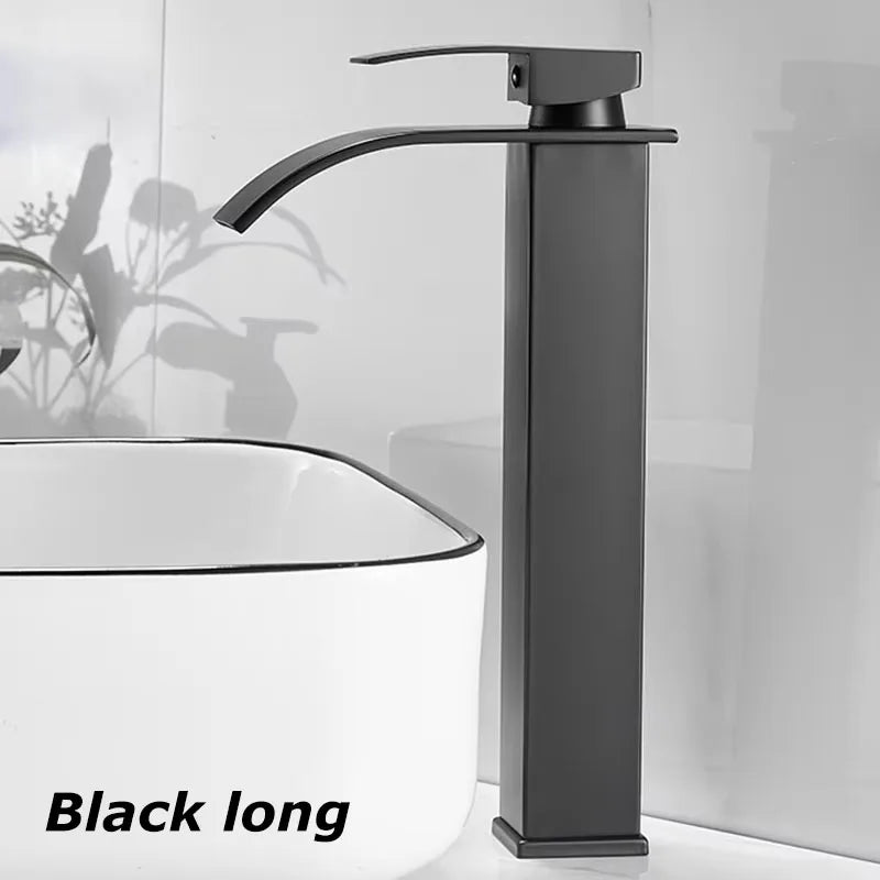 Waterfall Sink Faucet Bathroom Accessories Dual Control of Hot and Cold Bathroom Mixer Tap Washbasin Faucet Set Fixture Home