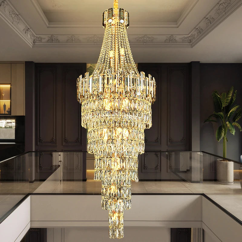 Long Crystal Chandelier