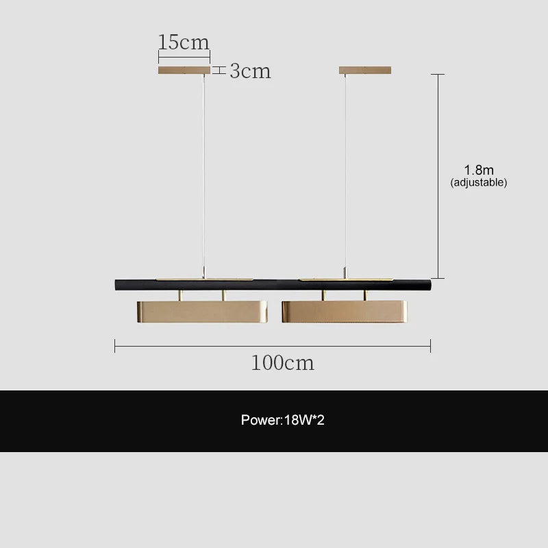 Modern Minimalist Strip LED Chandeliers Long Living Dining Room Coffee Desks Kitchen Pendant Lights Home Indoor Lighting Fixture