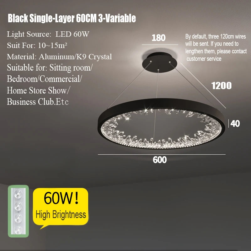 Modern Circle Rings Led Ceiling Chandelier