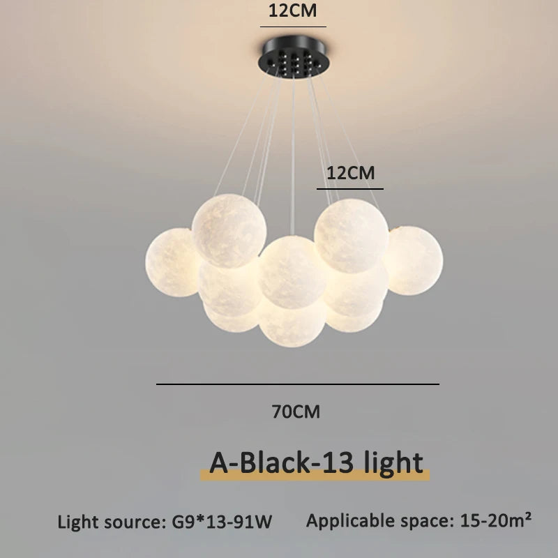 Children Chandelier Lights for Bedroom Living Room Lighting Modern Bubble Pendant Lamps 3D Printing Moon Sconces Remote Control