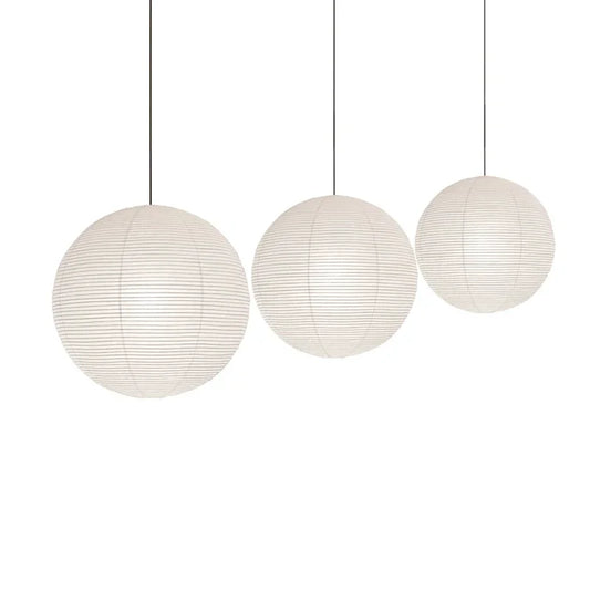 Round Rice Paper LED Pendant Lights