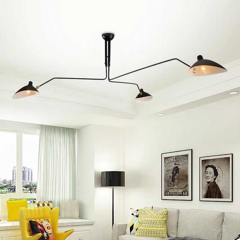 Nordic Retro Multi heads Pandent Lamp Simple Design Ceiling  Postmodern Home Lighting Living Room Led Luminaire