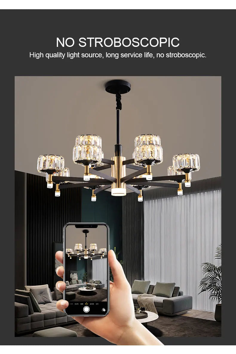 Nordic LED Luxury Living Room in Gold and Black