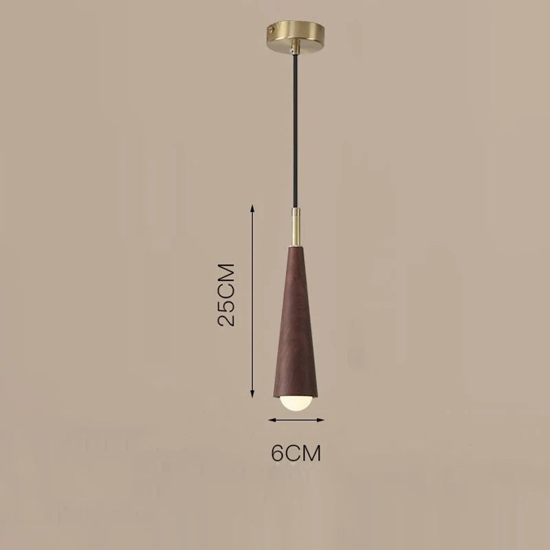 Modern Wooden LED Pendant Light Hanging Lamp Living Room Decor Kitchen Island Shop Bar Cafe Droplight Long Tube Pendant Lights