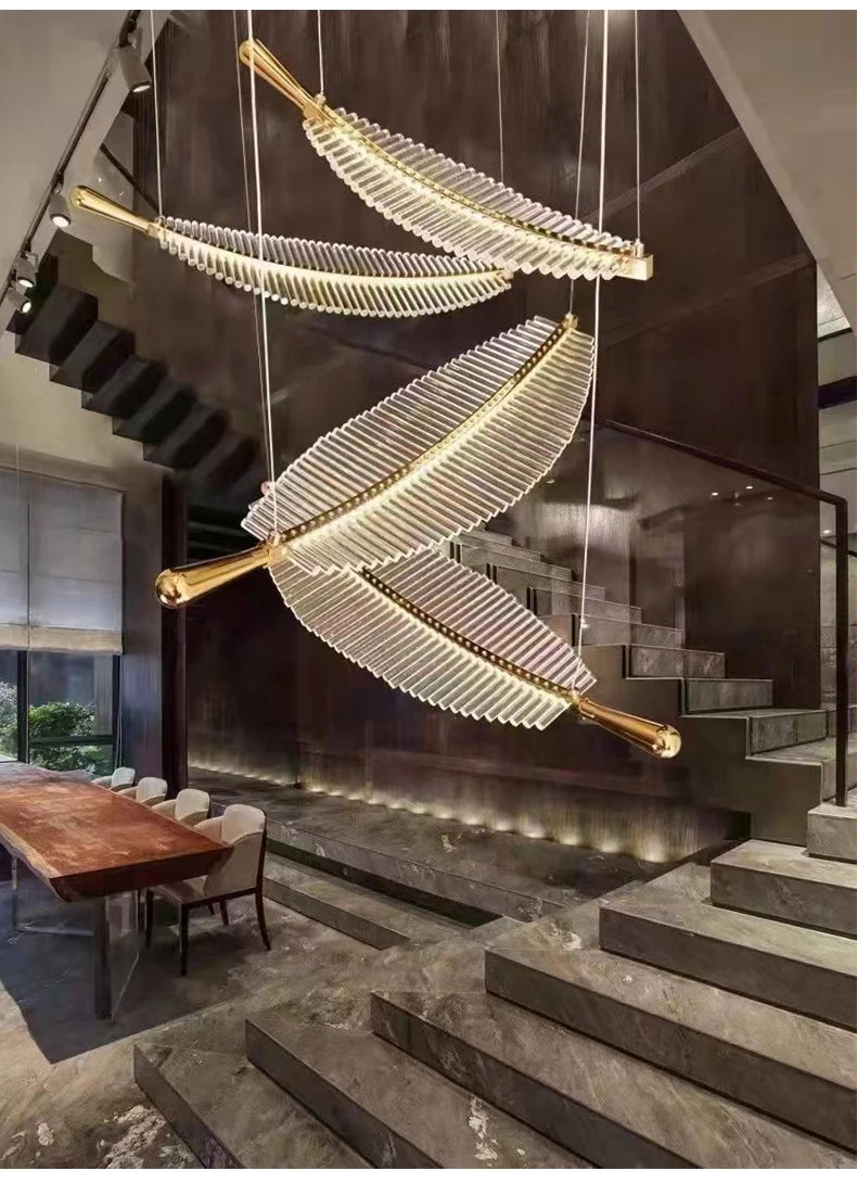 Luxury Modern Minimalist Leaf Art Chandelier