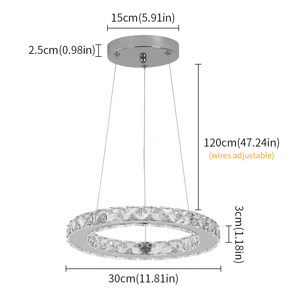 Modern Crystal Circle Pendant Light