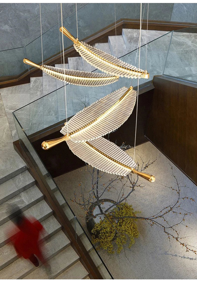 Luxury Modern Minimalist Leaf Art Chandelier