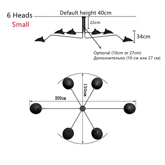 Nordic Retro Multi heads Pandent Lamp Simple Design Ceiling  Postmodern Home Lighting Living Room Led Luminaire