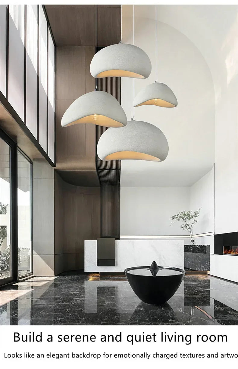 Japanese Wabi-sabi Style Living Room Chandeliers Dining Room Bar Lights Nordic Designr Curve Pendant Lights LED Home Decoration