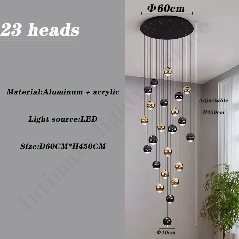 Pendent Lamp Stairs Chandelier lighting Living room Modern Pendant Lights for Kitchen Island Lustre stairs Hanging Ceiling Lamp