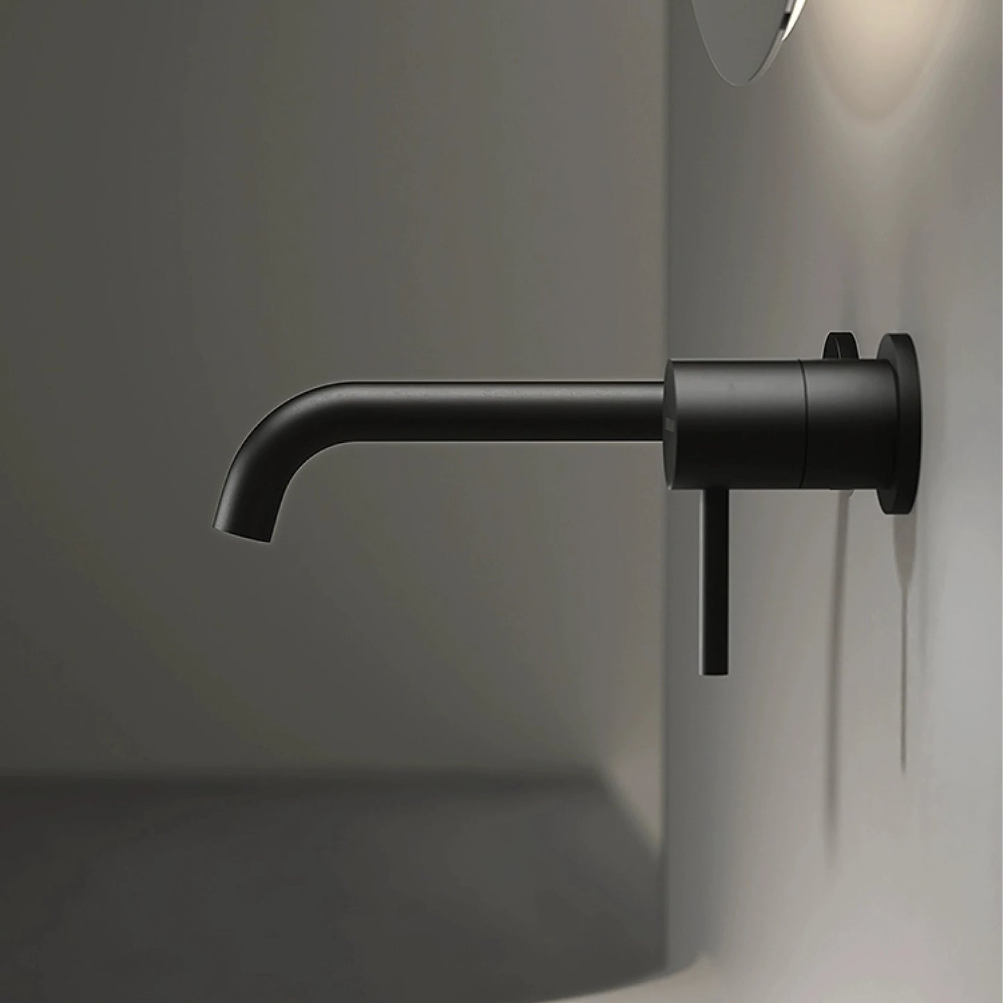 AITANA Simple Brass Black Bathroom Faucet Embedded Design Single Handle Hot and Cold Water Dual Hole Wall Mounted Basin Mixer