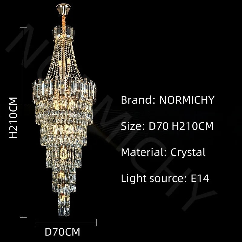 Long Crystal Chandelier