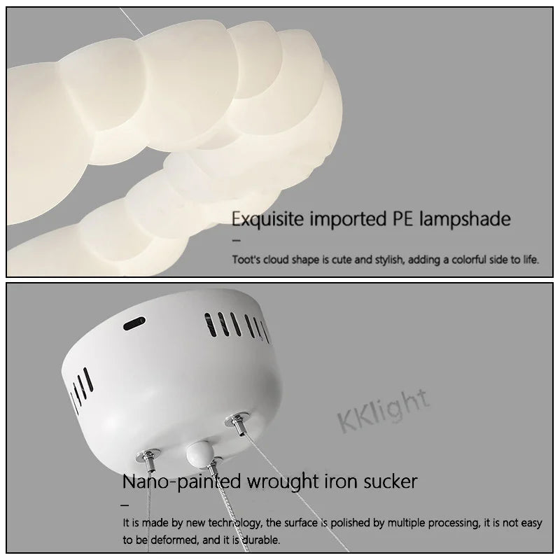 Nordic Creative Cloud Shades Pendant Lights Modern Ceiling Chandelier Living Room Bedroom Children's Room Decor LED Ceiling Lamp