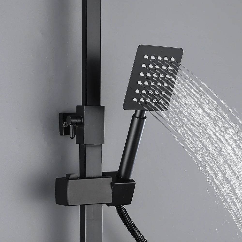 Long Spout Black Shower Faucet Cold Hot Multifunction 304 Stainless Steel Bathroom Bathtub Tap With Spray Bidet