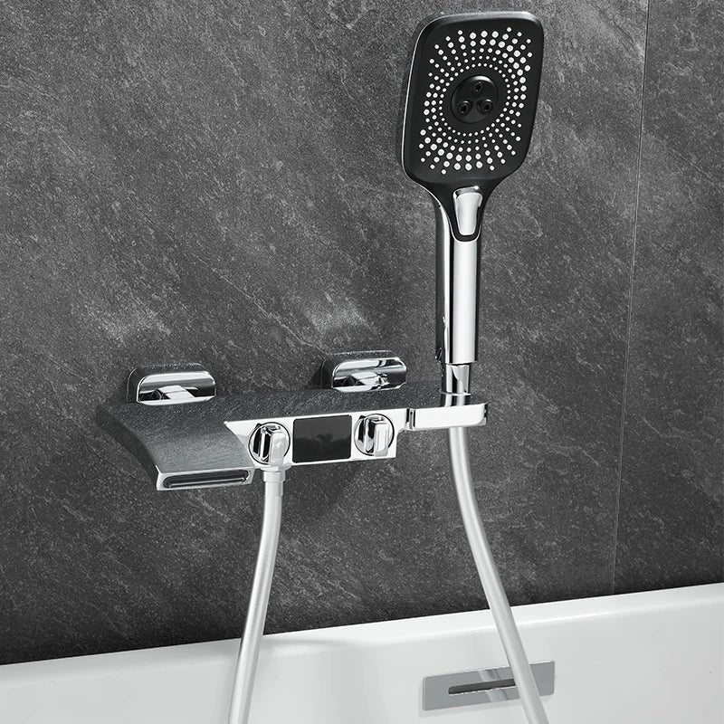 OXG Brass Bathtub Faucet Bathroom Faucet Bath Faucet Shower Mixer Crane Digital Display Faucet for bathroom Waterfall Spout