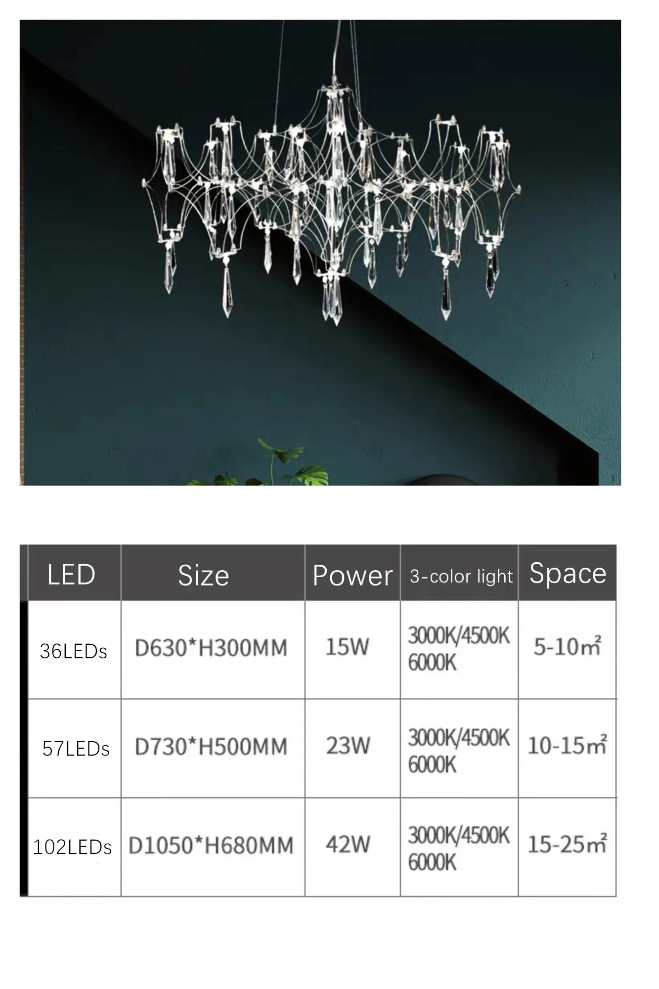 Starry Firefly Crystal Chandelier Living Room Light