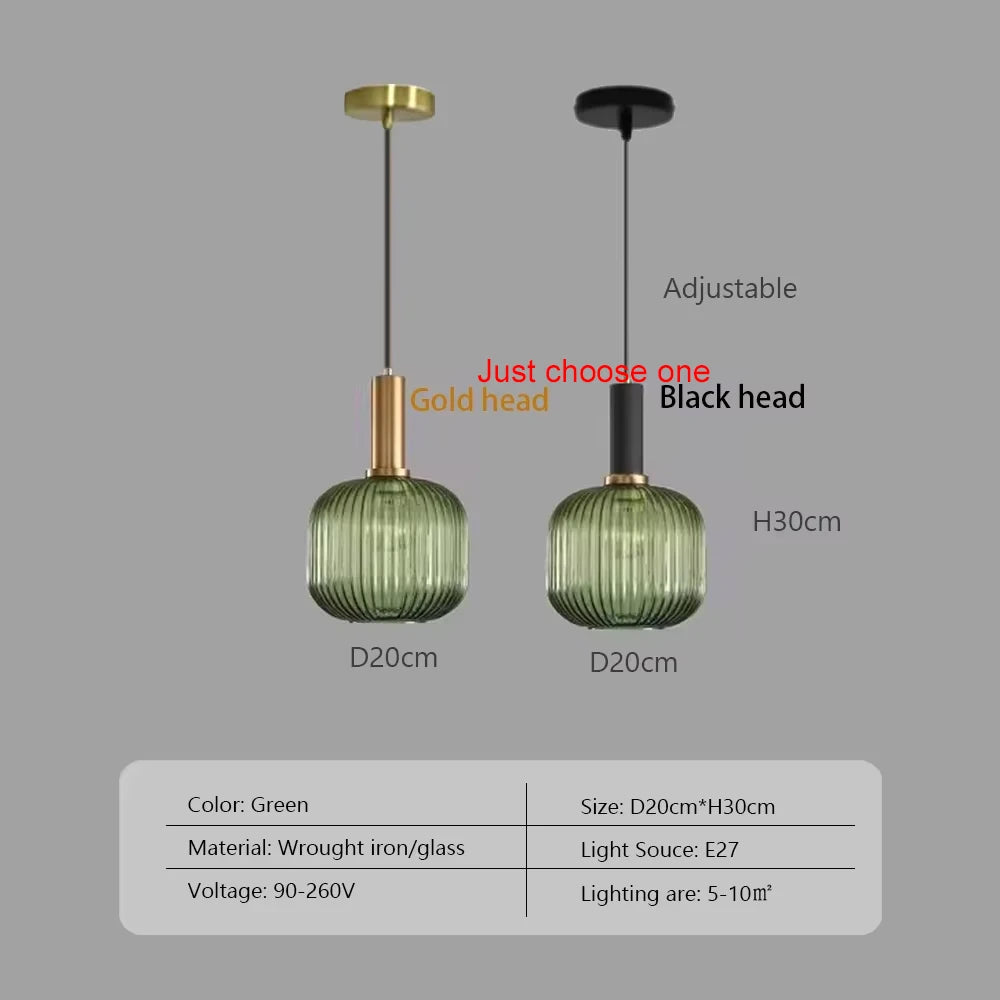 Nordic Restaurant Pendant Lights Glass Pendant Light For Living Dinning Room Lamp Simple Bedside Lustre LED E27 pendant Lighting