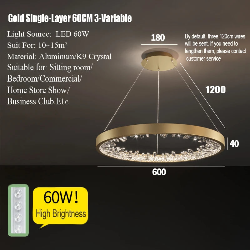 Modern Circle Rings Led Ceiling Chandelier