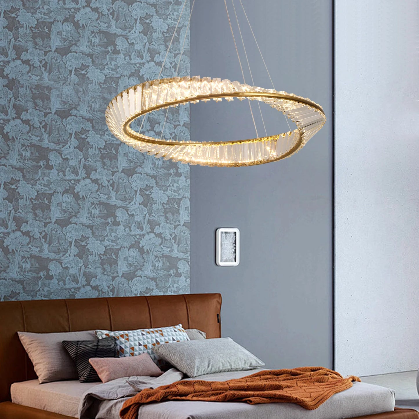 Modern Crystal Circle Pendant Light