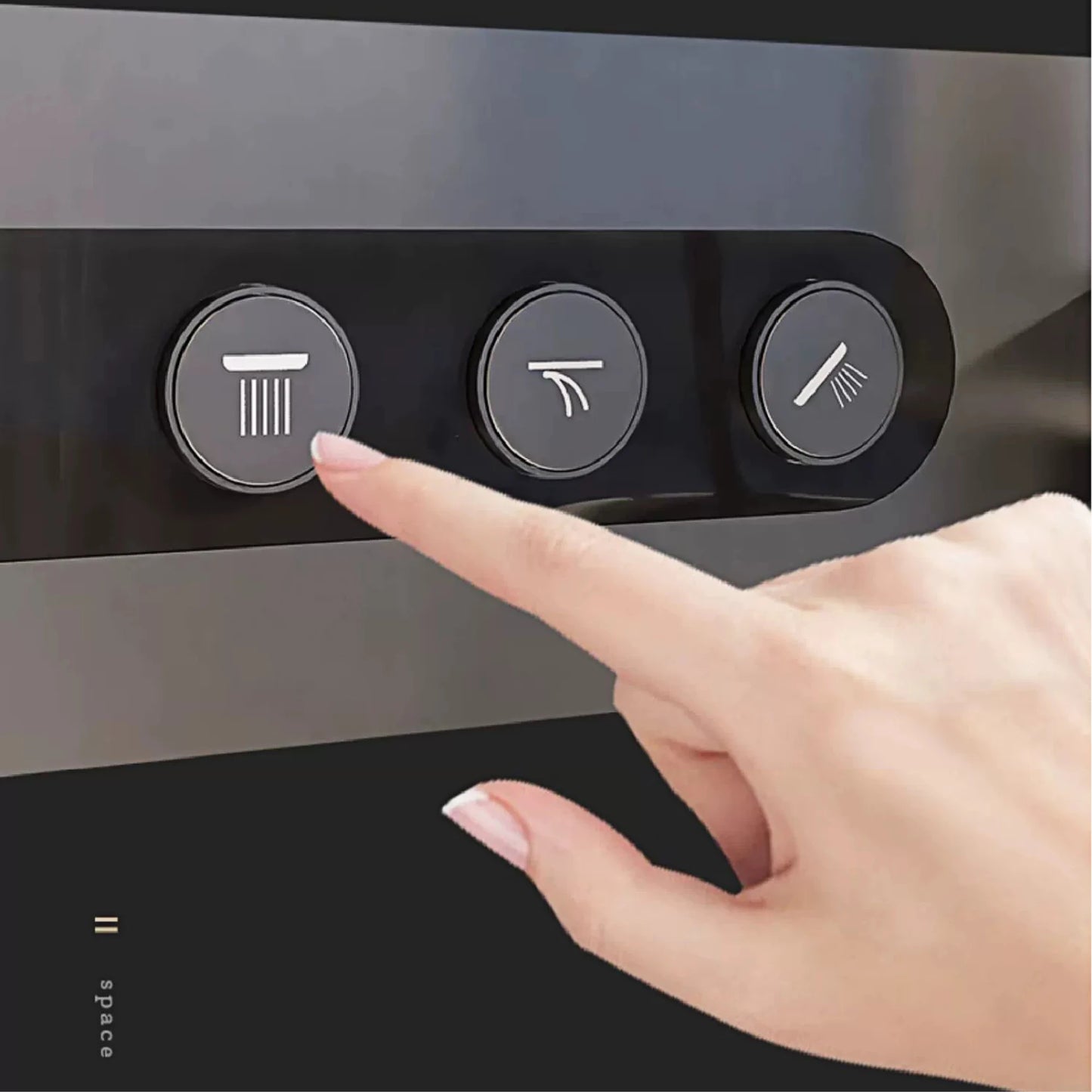 Luxury round gun gray brass shower system intelligent digital display with four functions cold and hot dual control shower Tap
