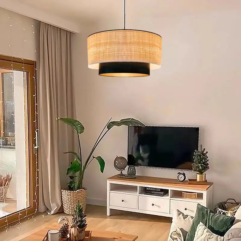 Margin Pendant Japanese Linen Cloth Lamp