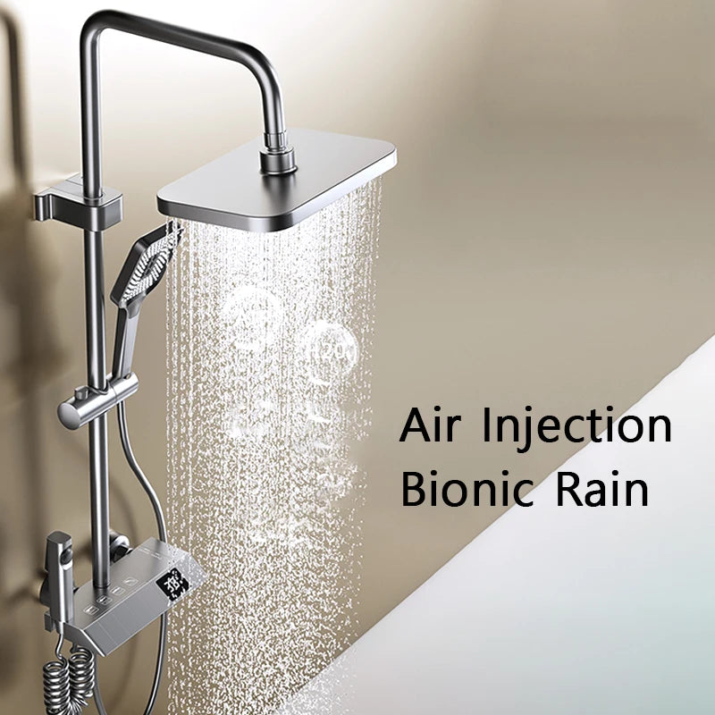 Black or Brass 4 Way Shower System Set