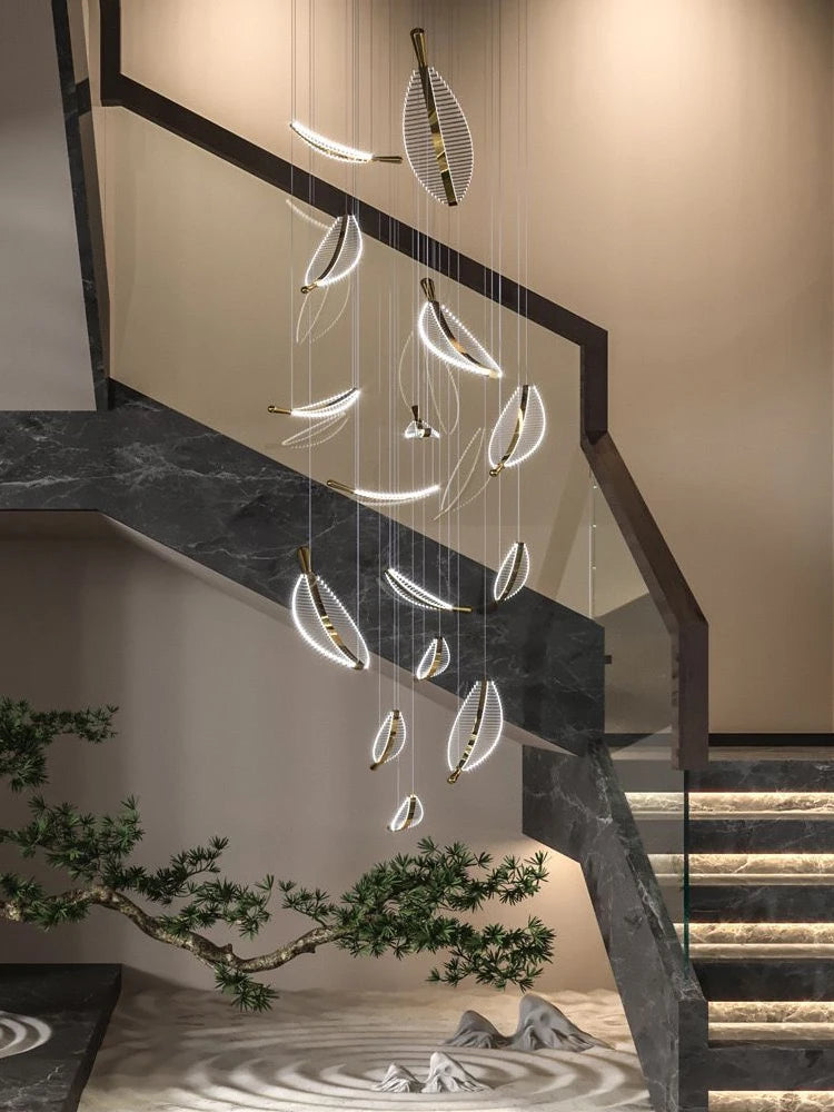 Luxury Modern Minimalist Leaf Art Chandelier