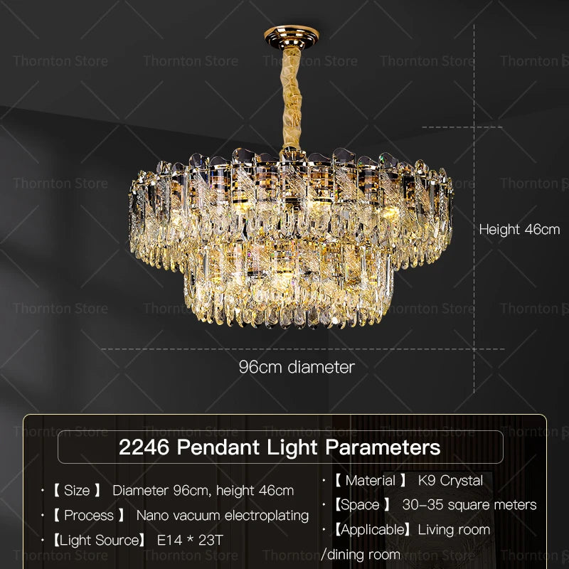 Modern 2-Tier Luxury Crystal Chandelier