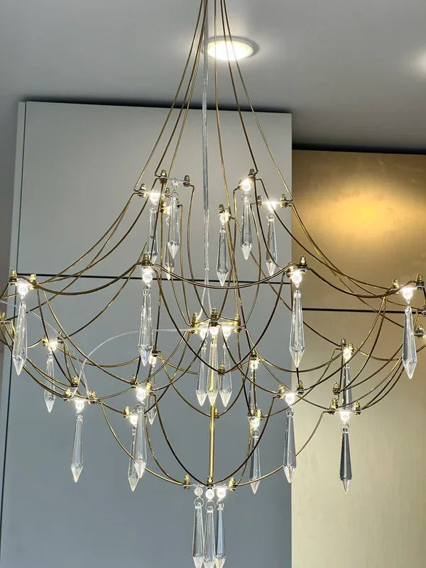 New Light Cube Gypsy Firefly Crystal Chandelier Advanced Sense Empty Living Room Light