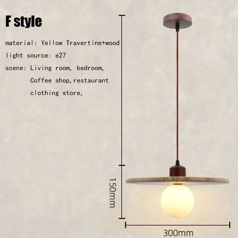 White Travertine and Marble Droplight