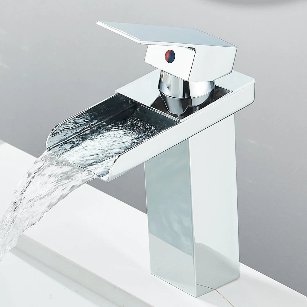Waterfall Bathroom Sink Faucet Stainless Steel Basin Crane Tap For Bathroom Wash Basin Sink Mixer Tap