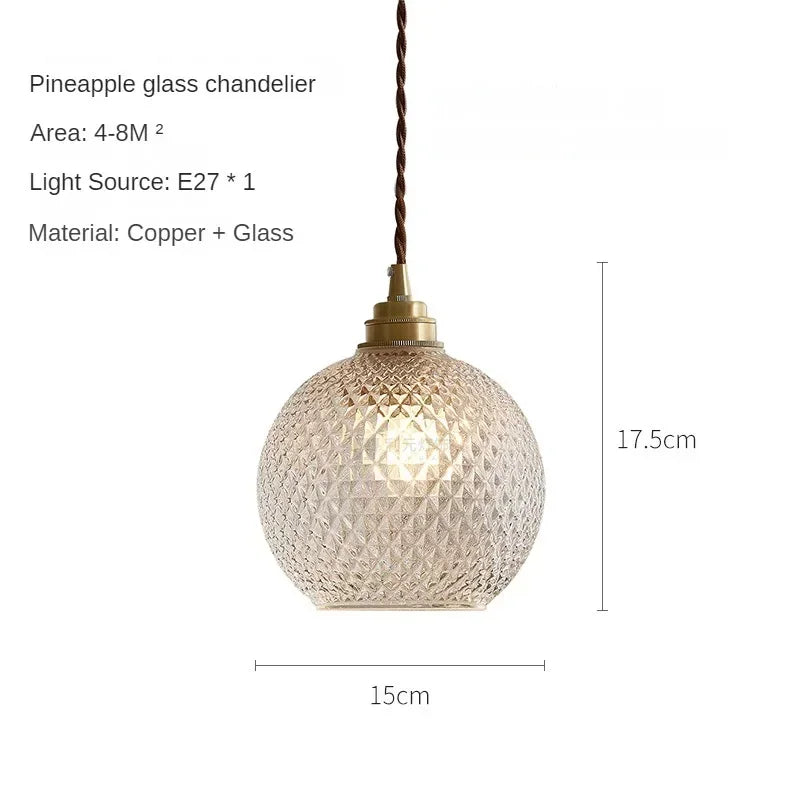 Glass Pendant Light Nordic Retro Chandeliers