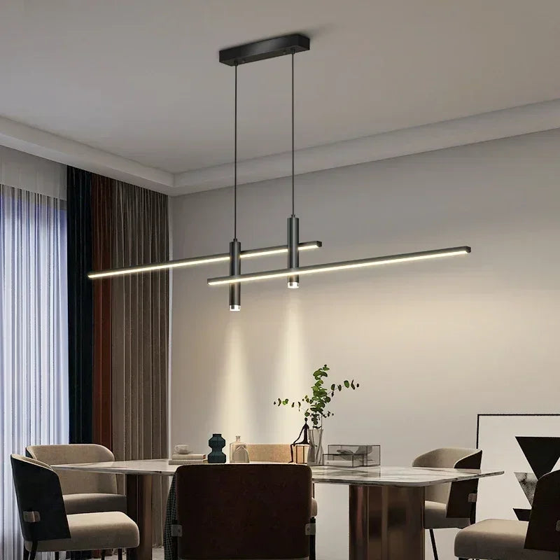 Modern Black + Gold Dimmable LED Pendant Lamp