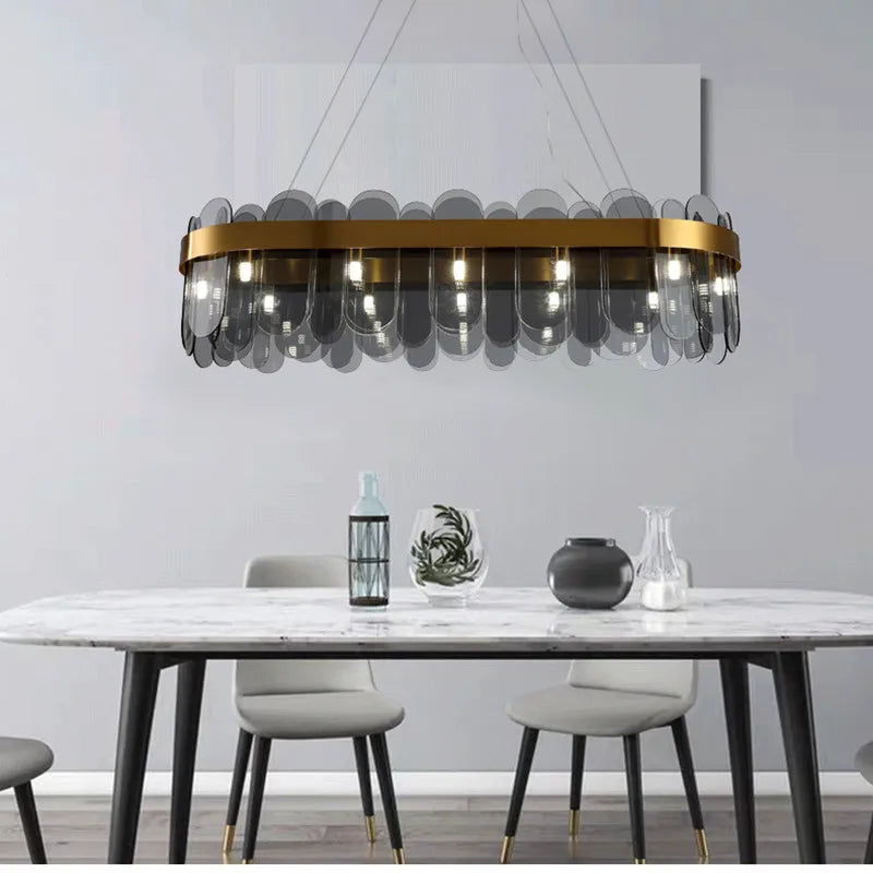 Nordic Smoke Grey Glass Chandelier