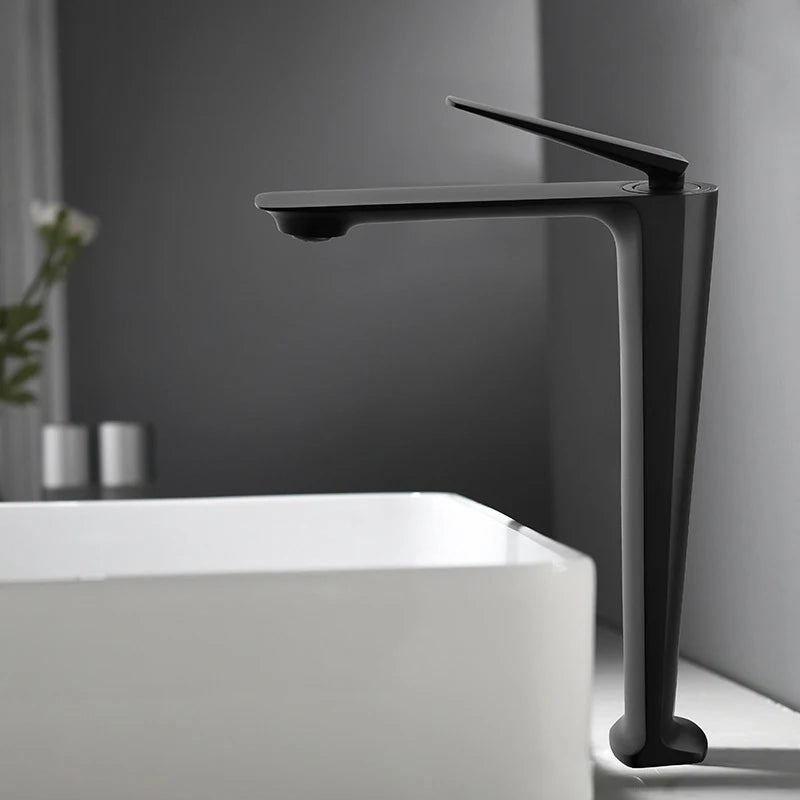 Waterfall Basin Sink Faucet Cold Hot Bathroom Washing Faucet Single Handle Shingle Hole Beautiful Arc Water Sink Tap Mixer