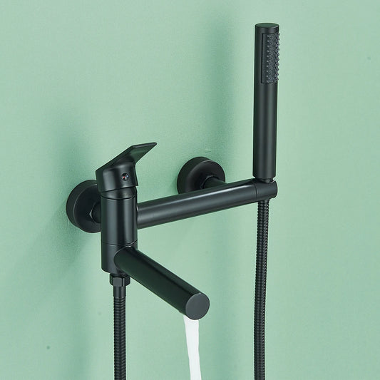 Black Waterfall Bathtub Faucet Hot Cold Water Mixer Tap Bathroom Bathtub  Faucets Wall-mounted Black Tap