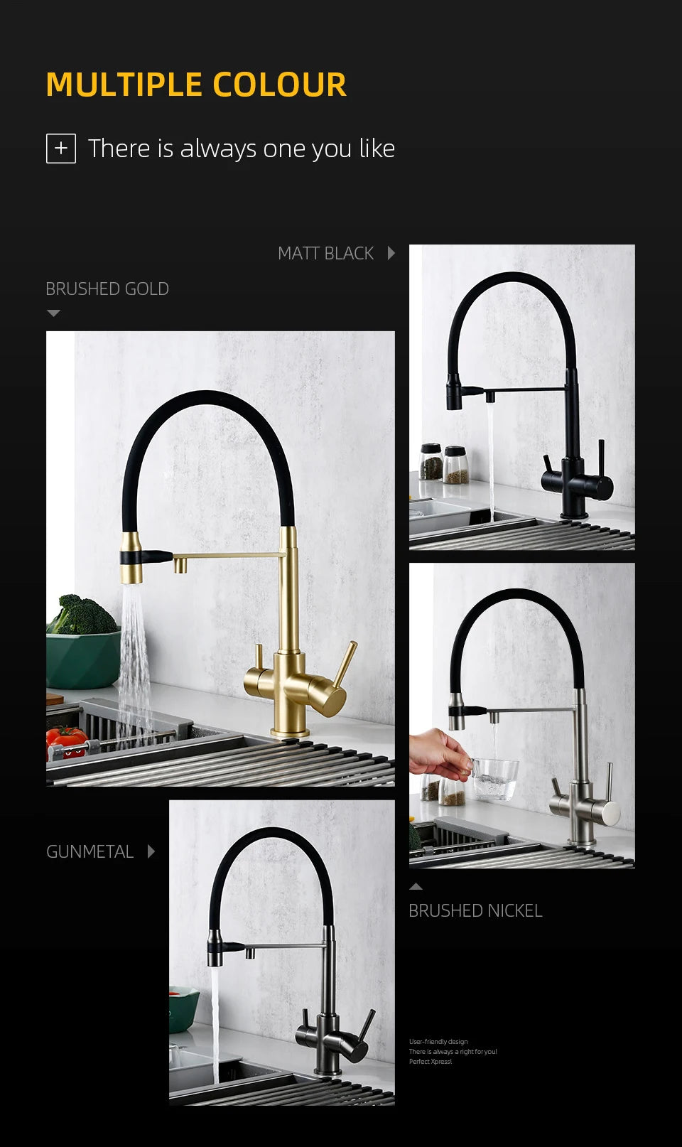 Brushed Nickel Kitchen Faucet Pull Out Double Handle Kitchen Tap Matte Chrome Kitchen Mixer Brass Single Hole 3 Ways Sink Tap