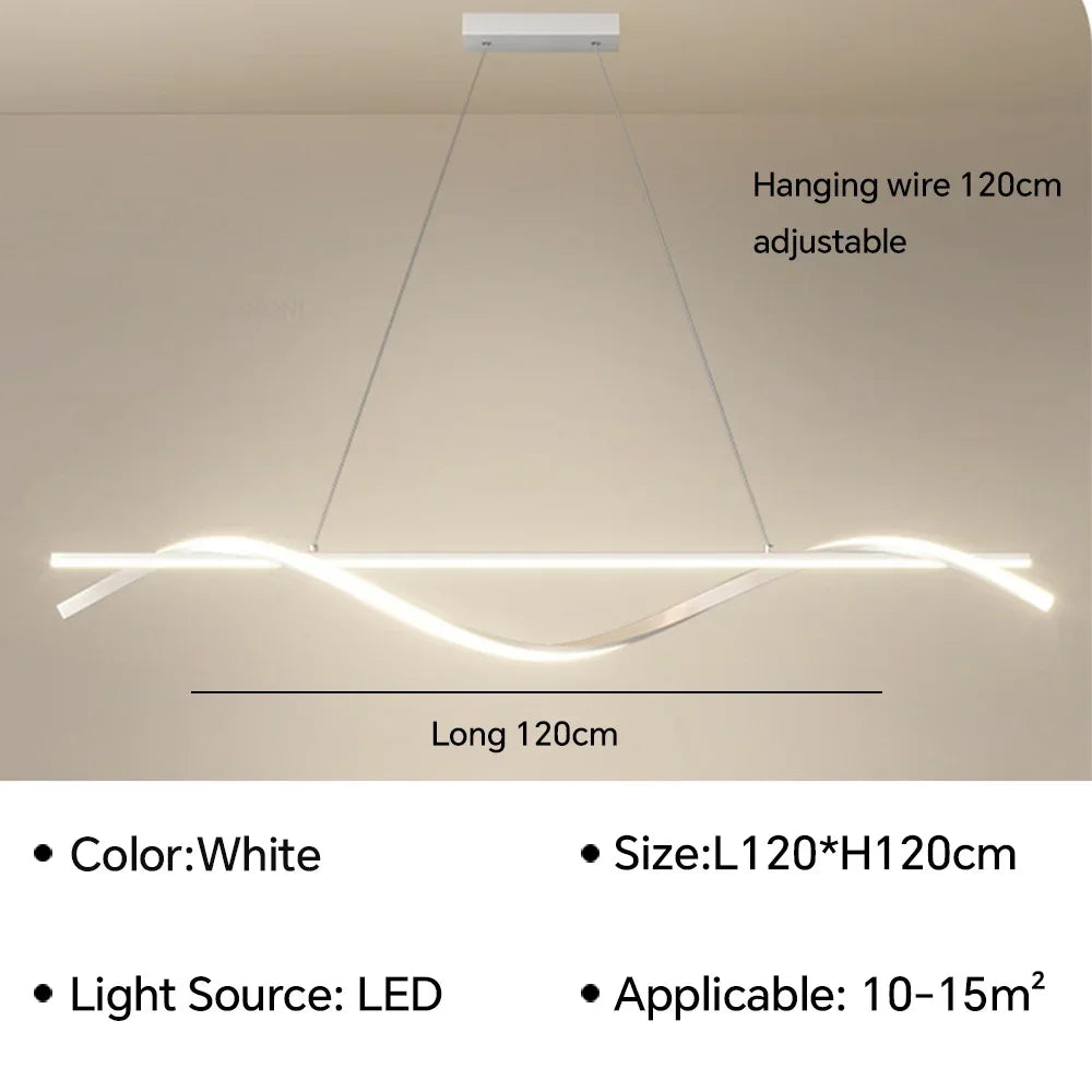 Modern Linear and LED Rope Pendant Lamp