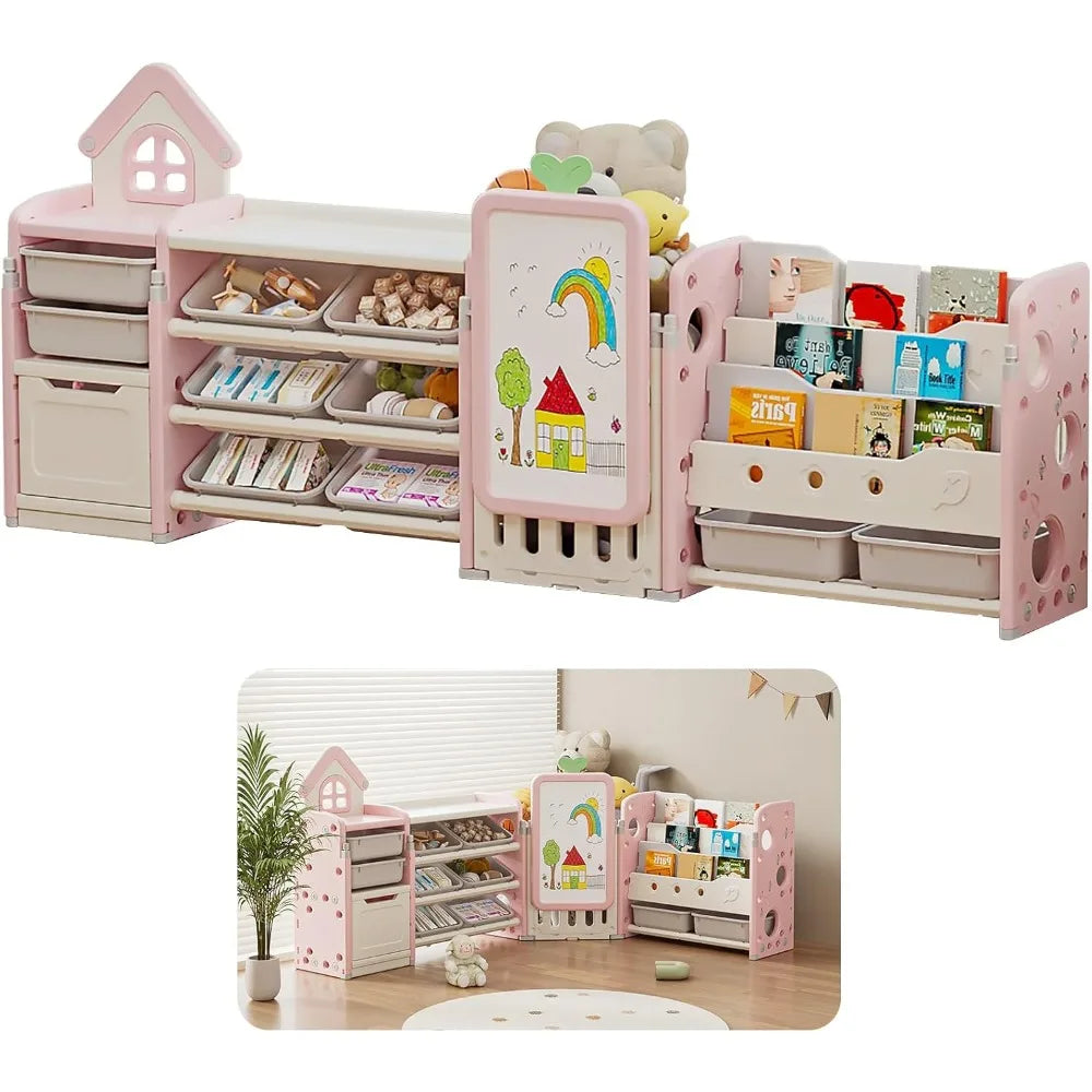 Kids Multifunctional Toy Storage Organizer 3-Tier Bookshelf