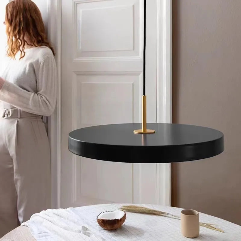 Modern minimalist pendant light LED Disc Lights Study Decor replica design lamp For Bedroom Living Room Office home design light