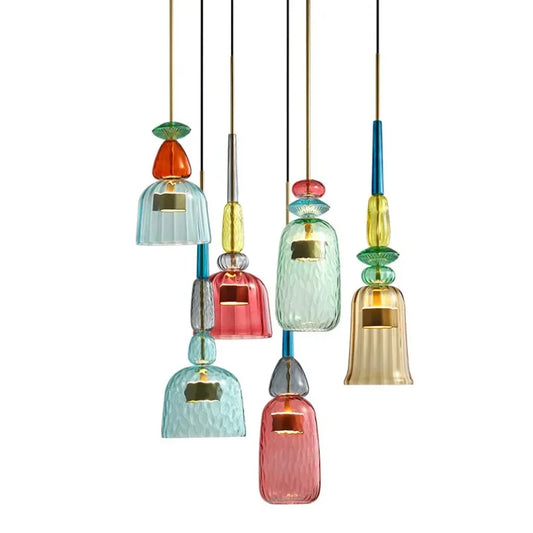 Modern Led Colorful Glass Pendant Lights